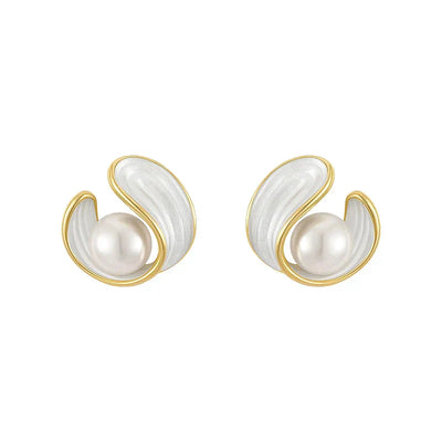 Bianca® | Luxuriöse weiße Opalohrringe mit Perlen in Gold