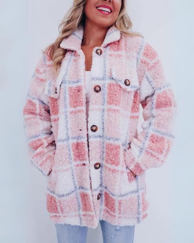 Sariel | Lässige Fleece-Karojacke