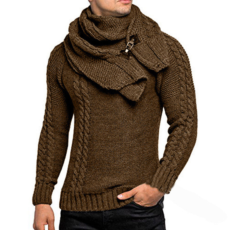 Herren Strickpullover mit schickem Schal Heidi-Mode