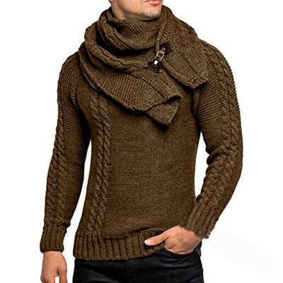 Herren Strickpullover mit schickem Schal Heidi-Mode