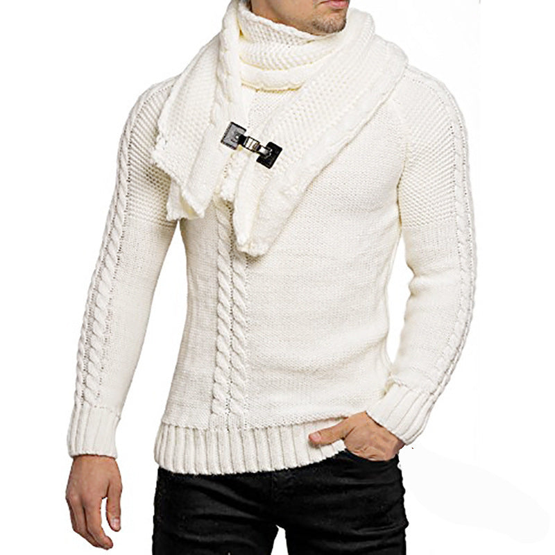 Herren Strickpullover mit schickem Schal Heidi-Mode
