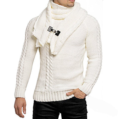 Herren Strickpullover mit schickem Schal Heidi-Mode