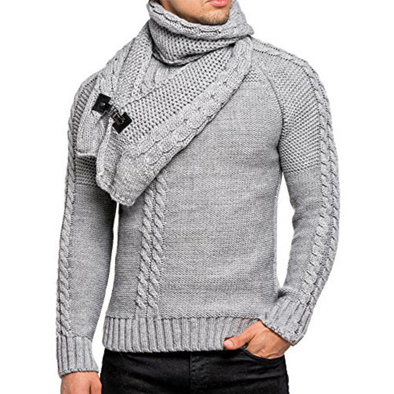 Herren Strickpullover mit schickem Schal Heidi-Mode