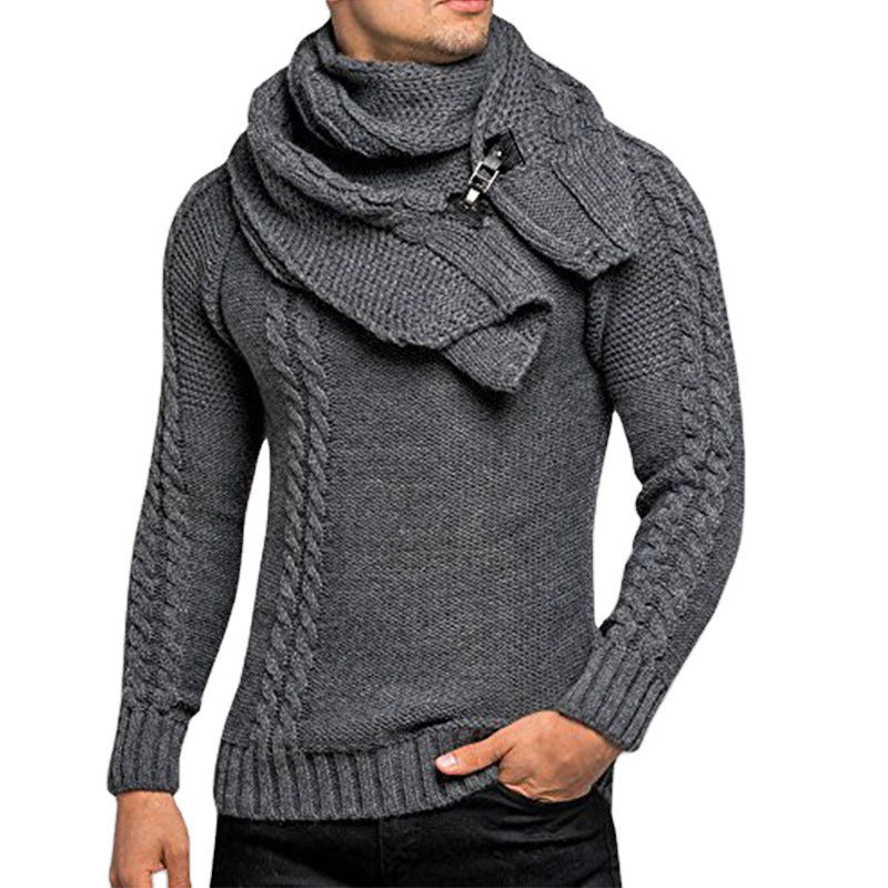 Herren Strickpullover mit schickem Schal Heidi-Mode