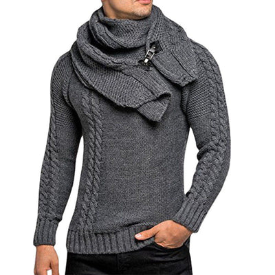 Herren Strickpullover mit schickem Schal Heidi-Mode