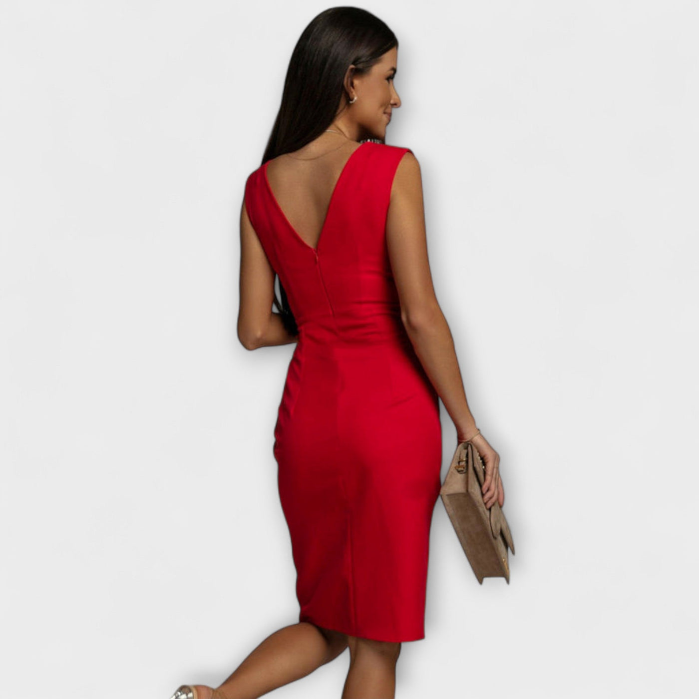 Brenda - Stylisches Kleid mit V-Ausschnitt und Schlitz