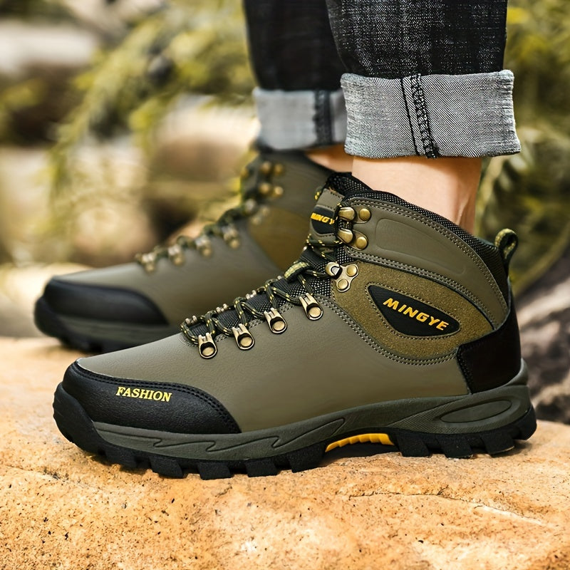Hestian | Herren Outdoor-Wanderschuhe Hochschnitt mit Schnürung & Robuster Sohle