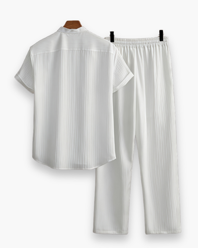 Herren Sommer Zweiteiler mit Kurzarmhemd & Hose | Lässig & Leicht