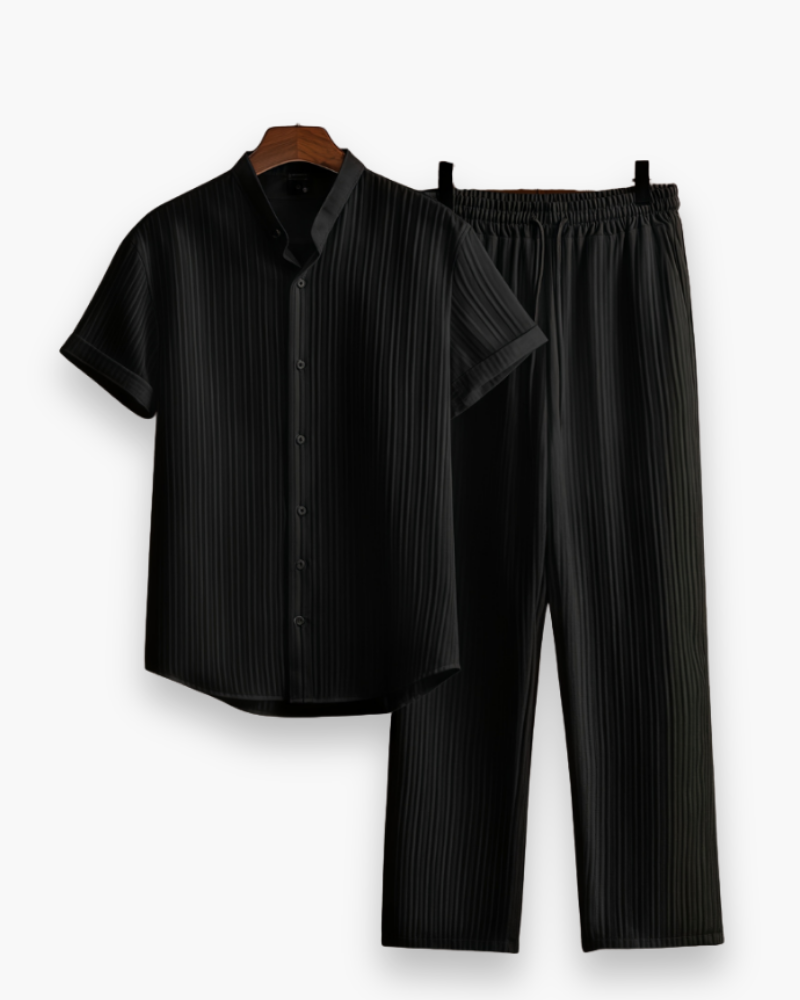 Herren Sommer Zweiteiler mit Kurzarmhemd & Hose | Lässig & Leicht