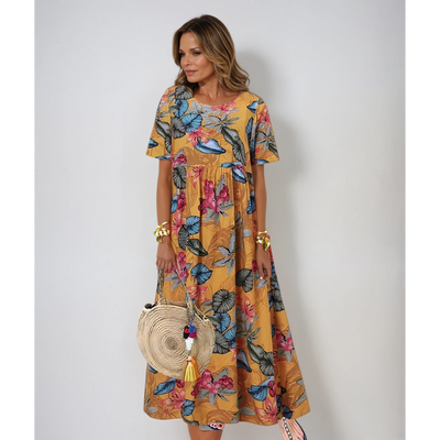 Damen Sommerkleid Mit Blumenmuster | Maxikleid