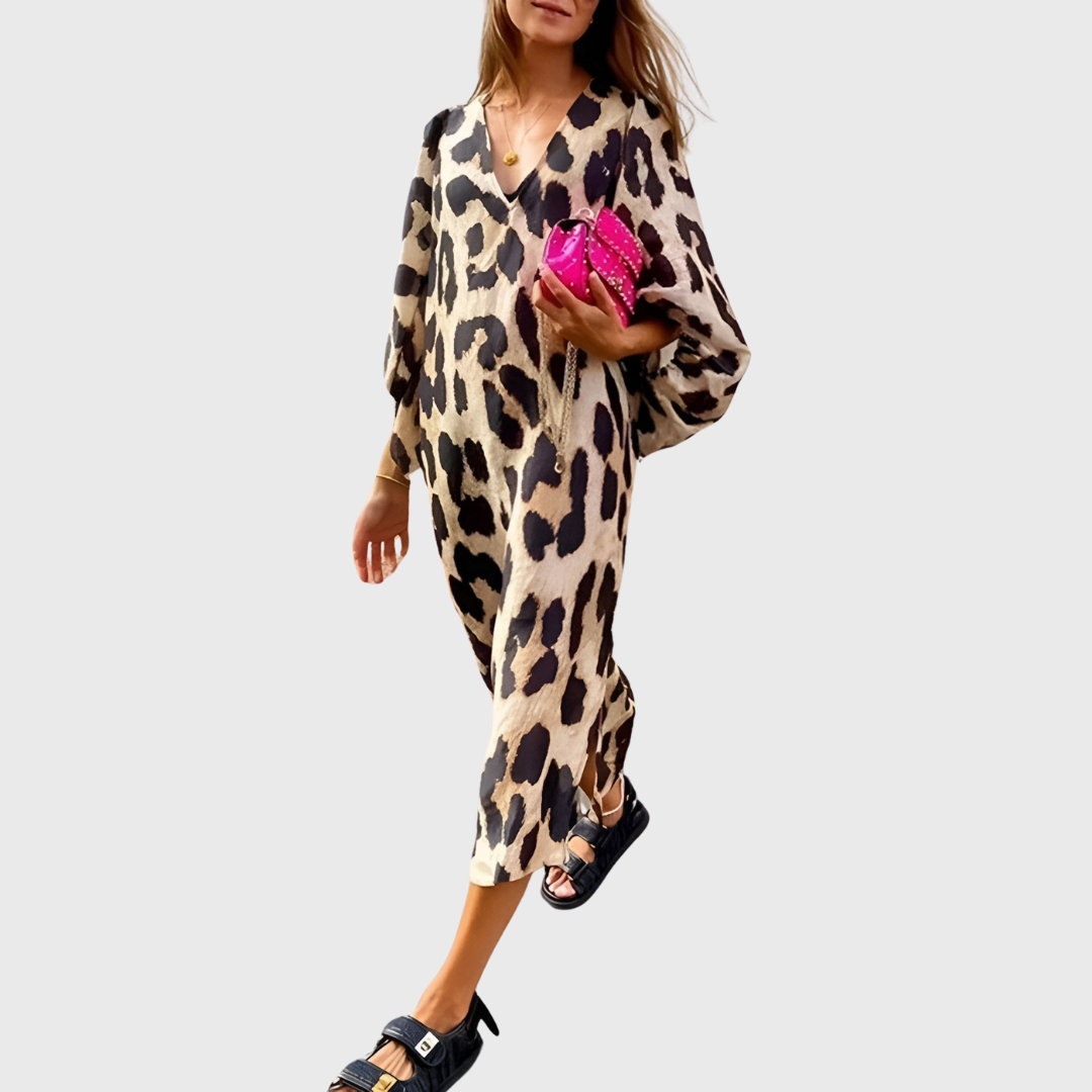 Naomi | Kleid mit Leopardenmuster