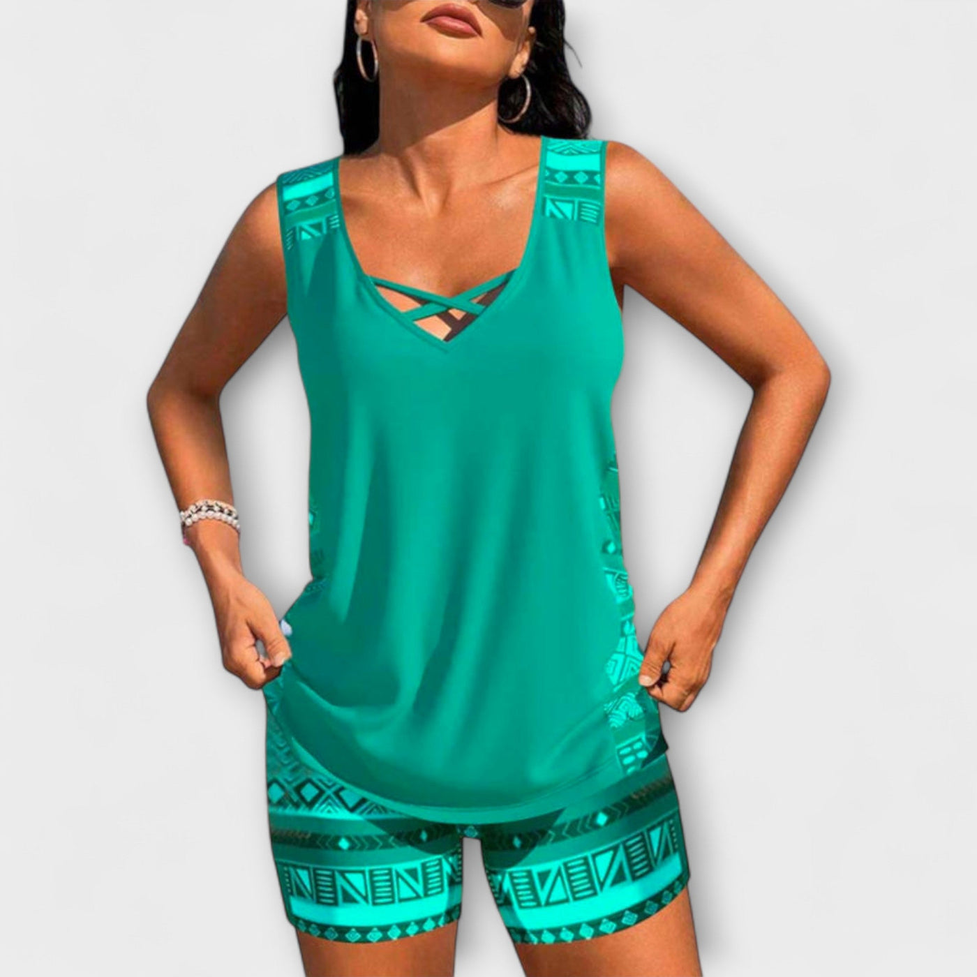 Sylvia - Geometrisch gemusterter Tankini