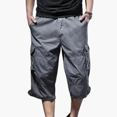 Herren 3/4 Hose mit Taschen aus leichtem Stoff für Sommer