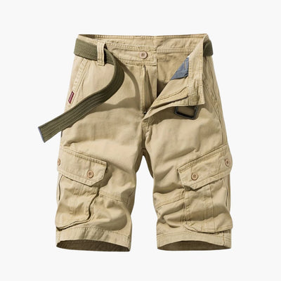 Herren Baumwoll-Cargo-Shorts mit Taschen und Gürtel