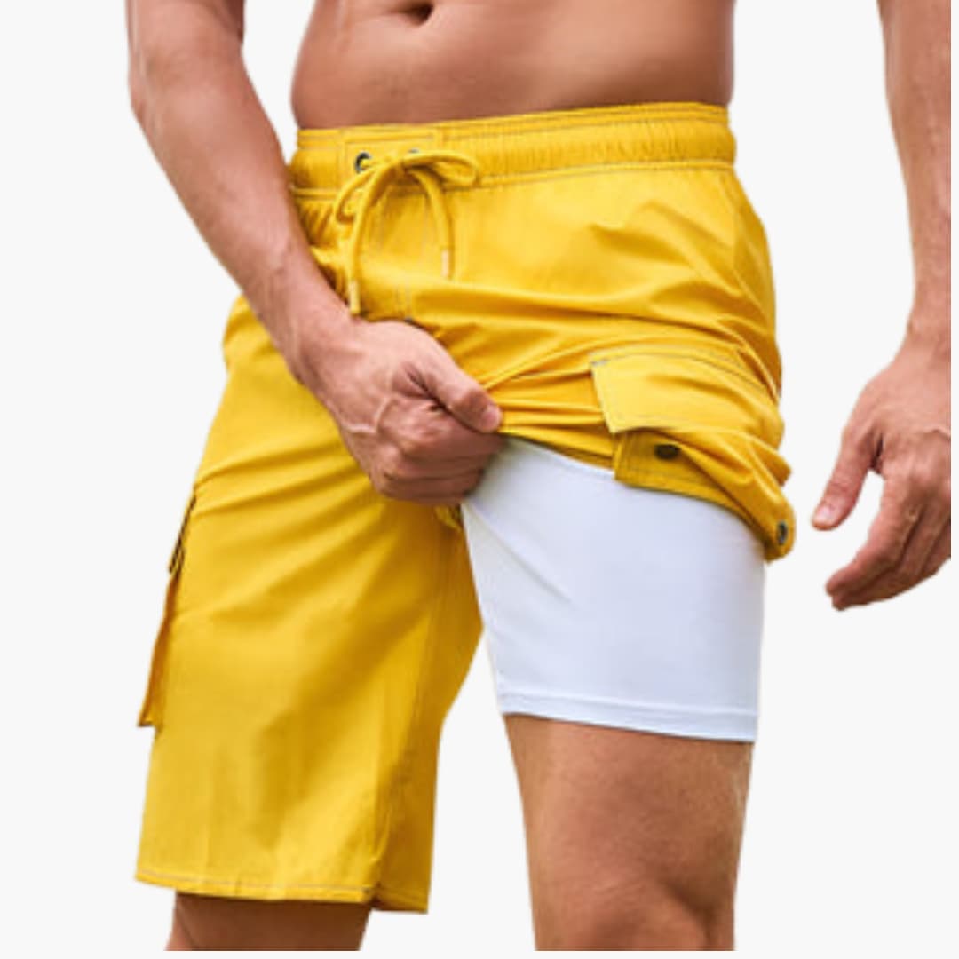 Herren Badeshorts mit Stretchstoff und Seitentasche