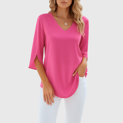 Hazel | Bluse mit Leinen-Look