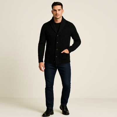 Herren Kaschmir Cardigan Mit Klassischem Design