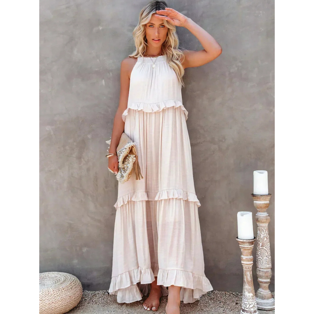 Damen Sommer Maxikleid mit Neckholder | Maxi