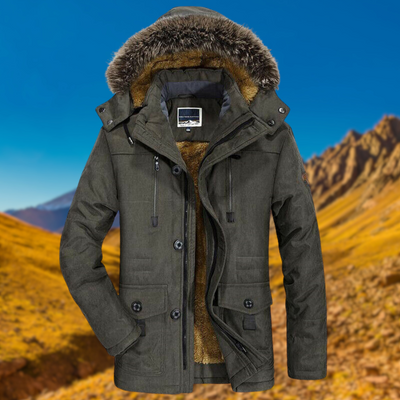 Herren Winterparka Mit Warmem Innenfutter Und Funktionalem Design