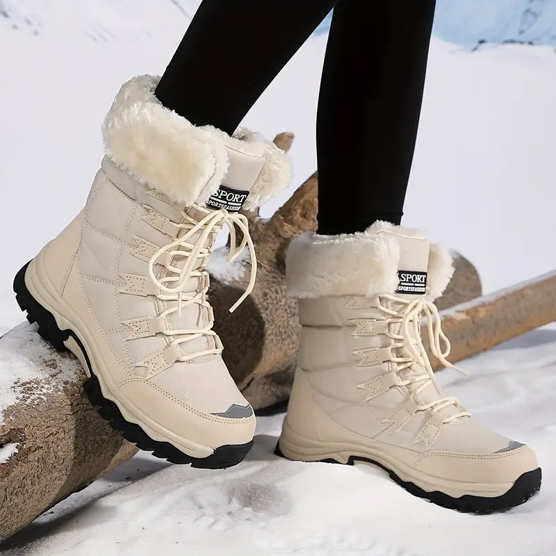 Damen Winterschuhe Mit Hohem Schaft Und Profilsohle