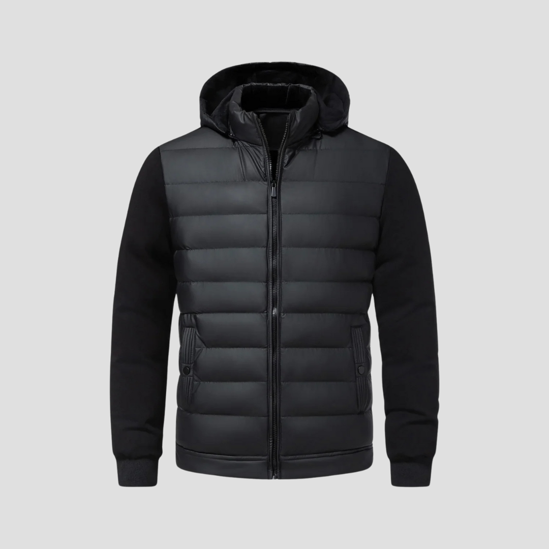 Herren Hybrid-Winterjacke Mit Kapuze