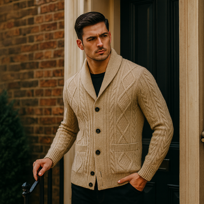 Herren Kaschmir Cardigan Mit Klassischem Design