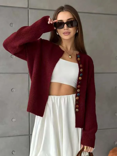 Noelle | Knopf-Akzent-Cardigan