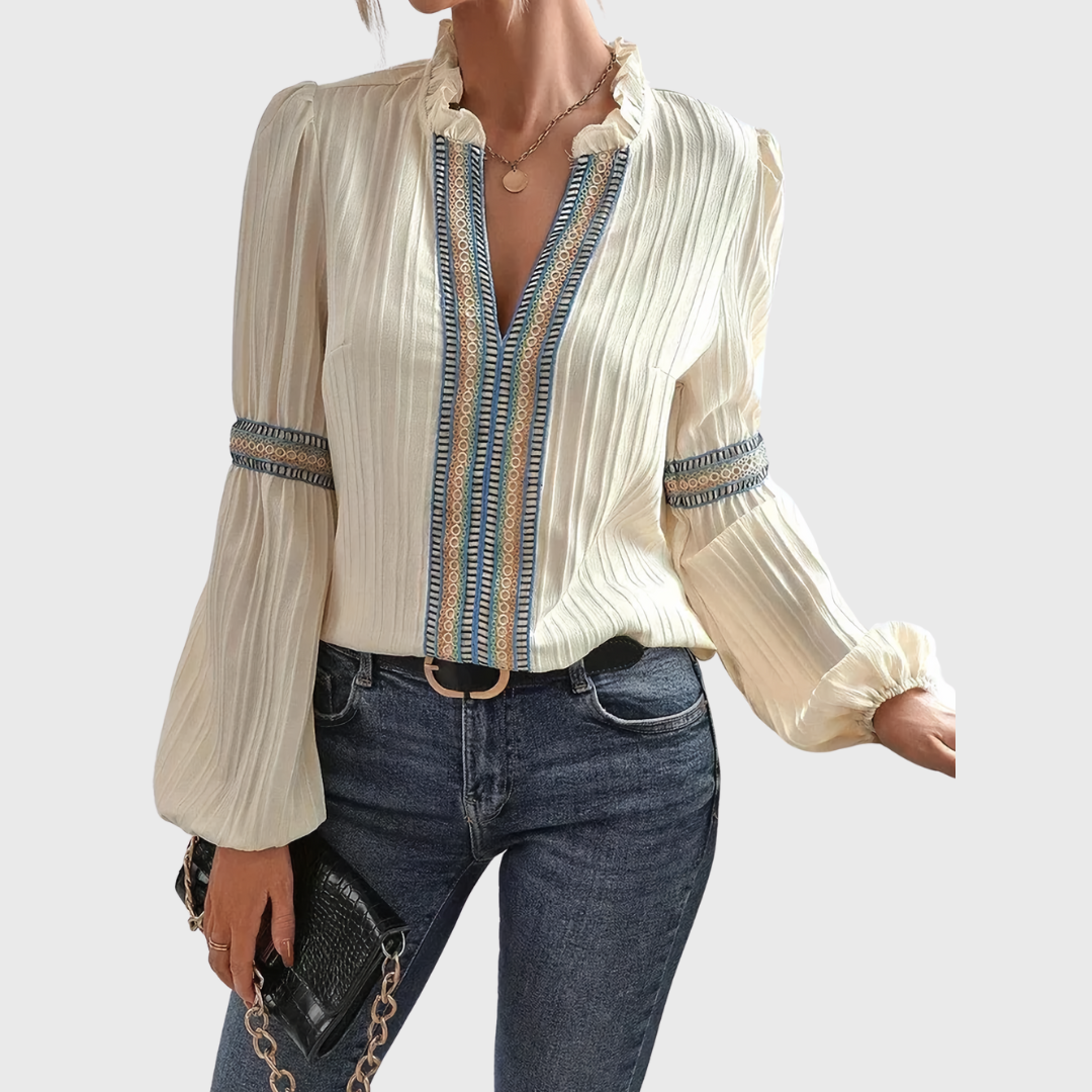 Olivia | Bluse mit V-Ausschnitt