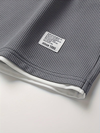 Herren Lounge Set Mit T Shirt Und Shorts Im Waffelmuster