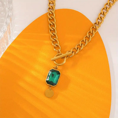 Carlotta® | Collier Pendentif Kette Smaragd Dick Gold