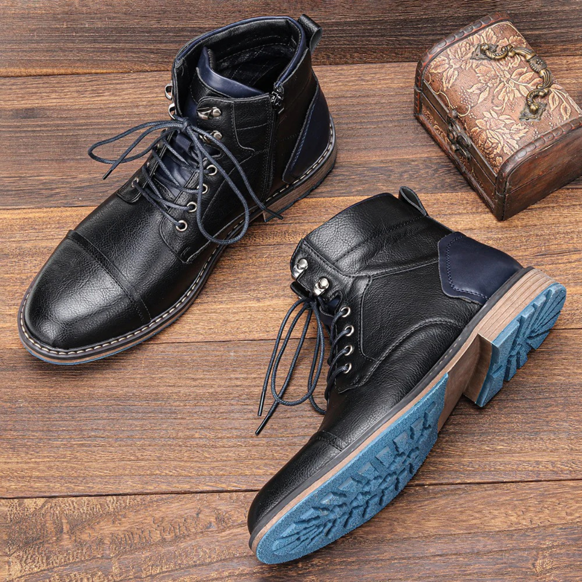 Herren Vintage Stiefeletten Mit Klassischem Design