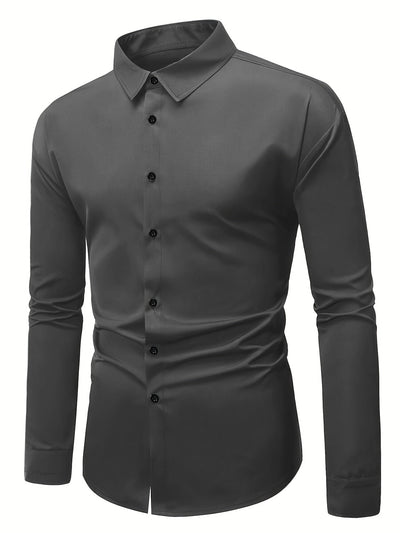 Herren Slim Fit Hemd Mit Langem Ärmel