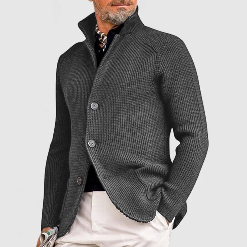 Sahari – Herren Strickjacke mit Taschen aus weichem Feinstrick für Herbst und Winter