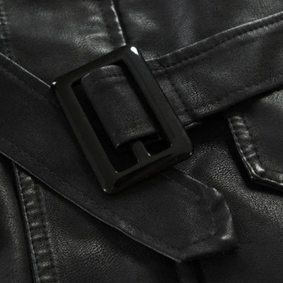 Paulin® | Elegante lange Motorradlederjacke
