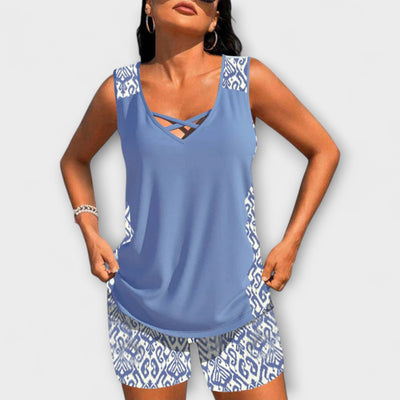 Sylvia - Geometrisch gemusterter Tankini