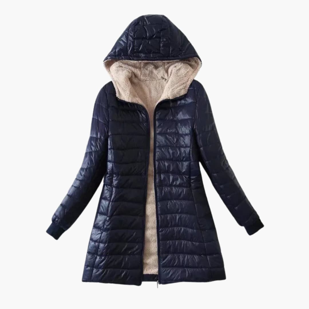 Damen Winter jacke mit Kapuze und Reißverschluss