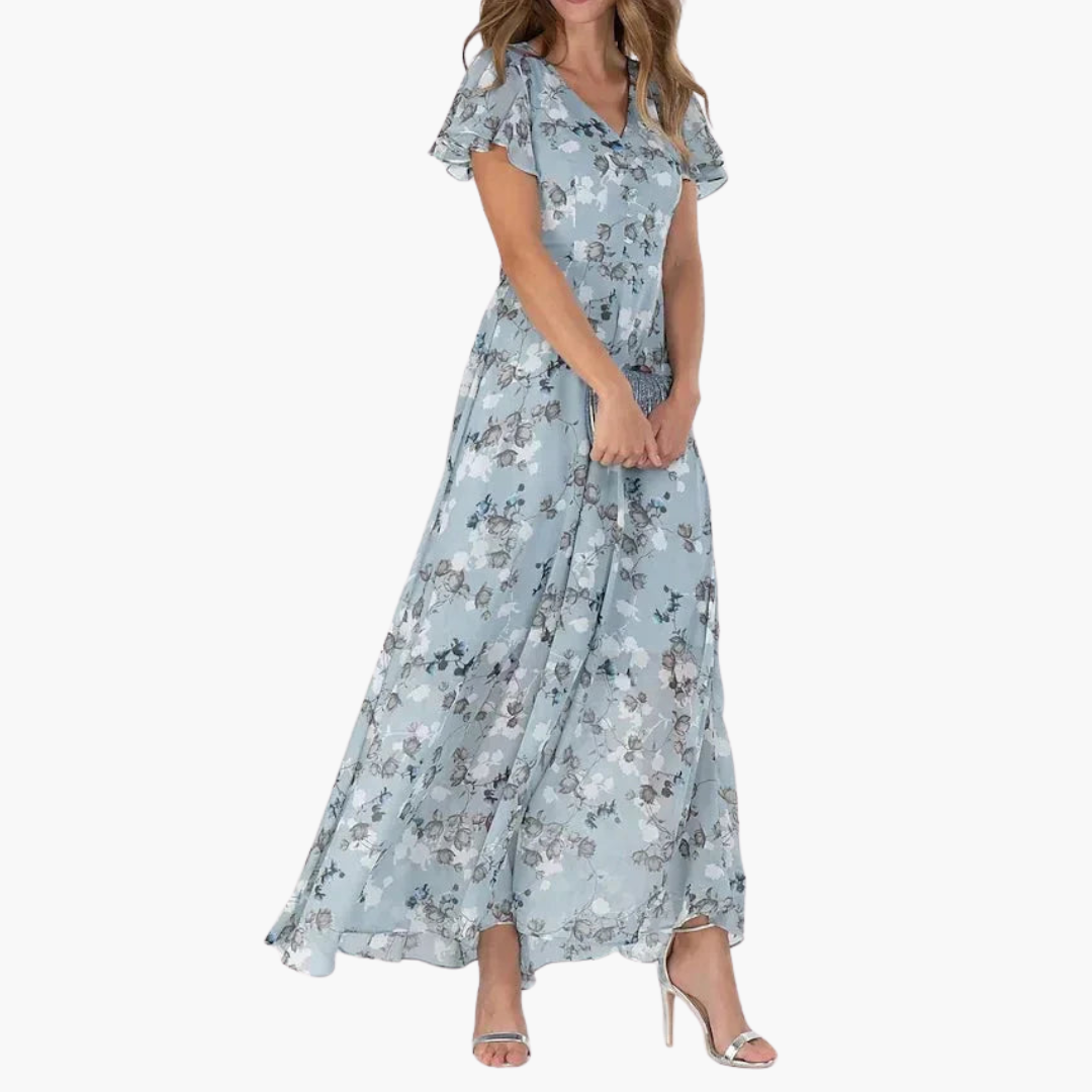 Kaylee | Maxi-Kleid mit Floral-Design und Flatterärmeln