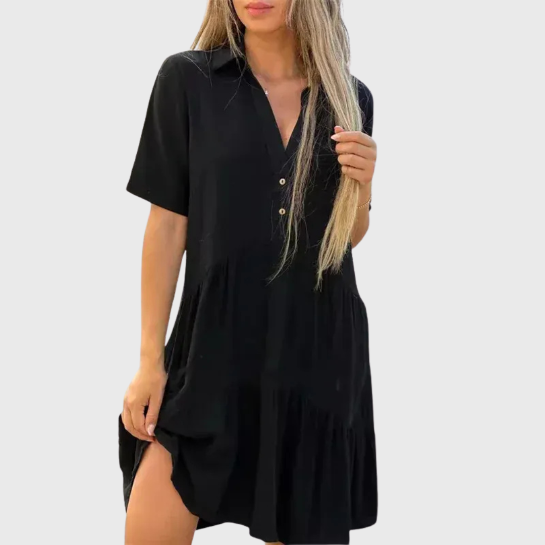Callista | Kleid mit Knopfdetail
