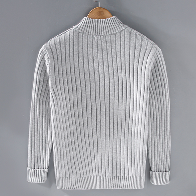 William | Herren Strickjacke mit Reißverschluss | Geripptes Design für Alltag & Freizeit