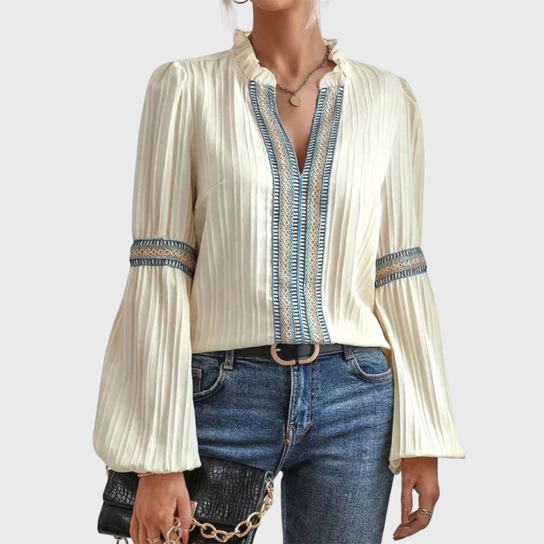 Olivia | Bluse mit V-Ausschnitt