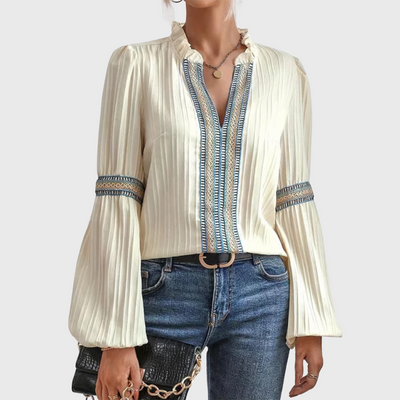 Olivia | Bluse mit V-Ausschnitt