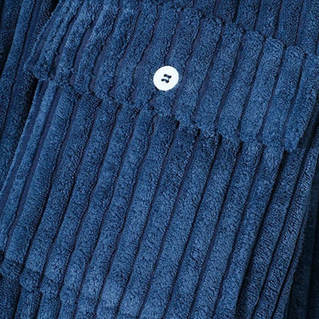 Herren Overshirt mit Knopfverschluss und gerippter Cord Oberfläche