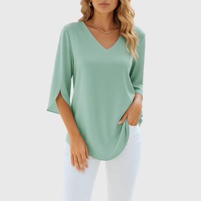 Hazel | Bluse mit Leinen-Look