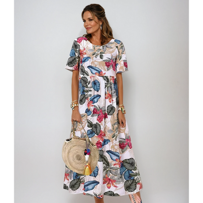 Damen Sommerkleid Mit Blumenmuster | Maxikleid