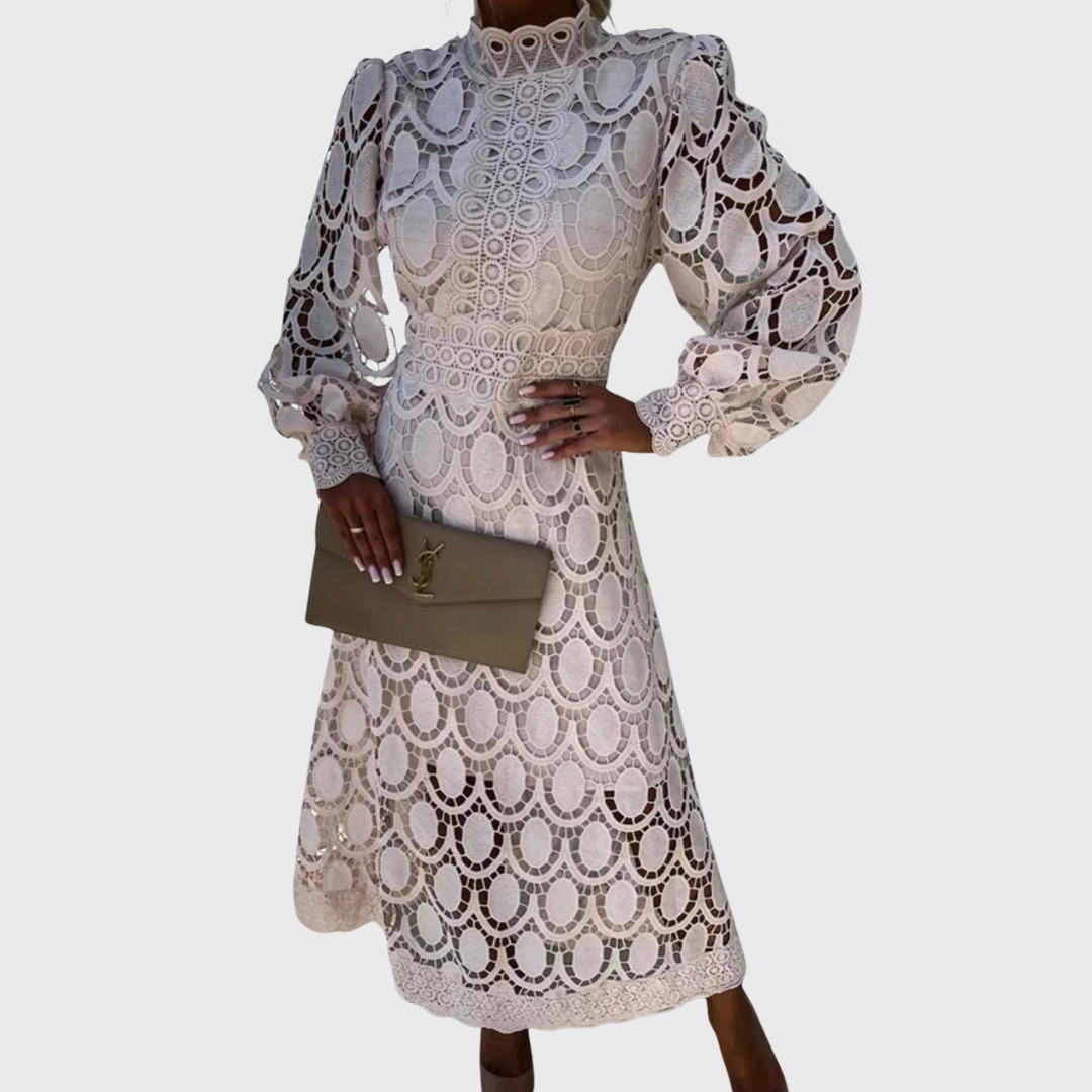 Indigo | Kleid mit Spitzendetail