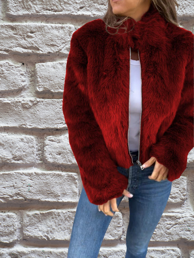 Sophie | Warme Jacke mit Faux Fur Kragen
