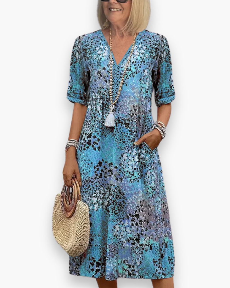 Damen Lebhaftes Midi Kleid | Sommerkleider