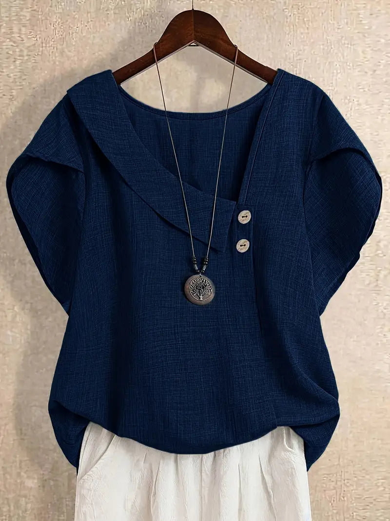 Milany – Lässige Bluse Mit Asymmetrischem Ausschnitt