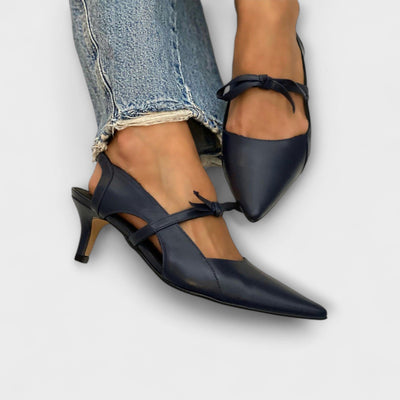 Katherine - Schwarze Schuhe mit niedrigen Absätzen