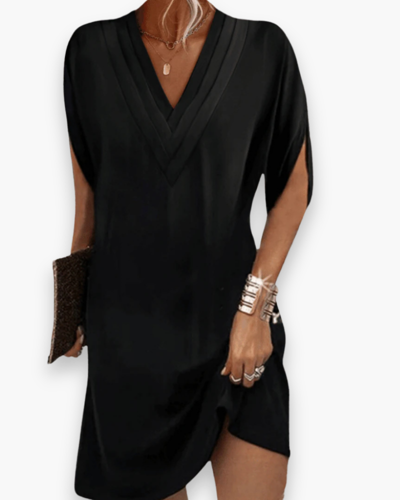 Damen Elegantes V-Ausschnitt Kleid | Mini Abendkleid